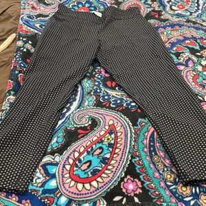 Just Be Black Pants with White Floral Pattern